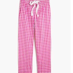 J. Crew Pink Gingham Pajama Pants with Elastic Waistband 2X